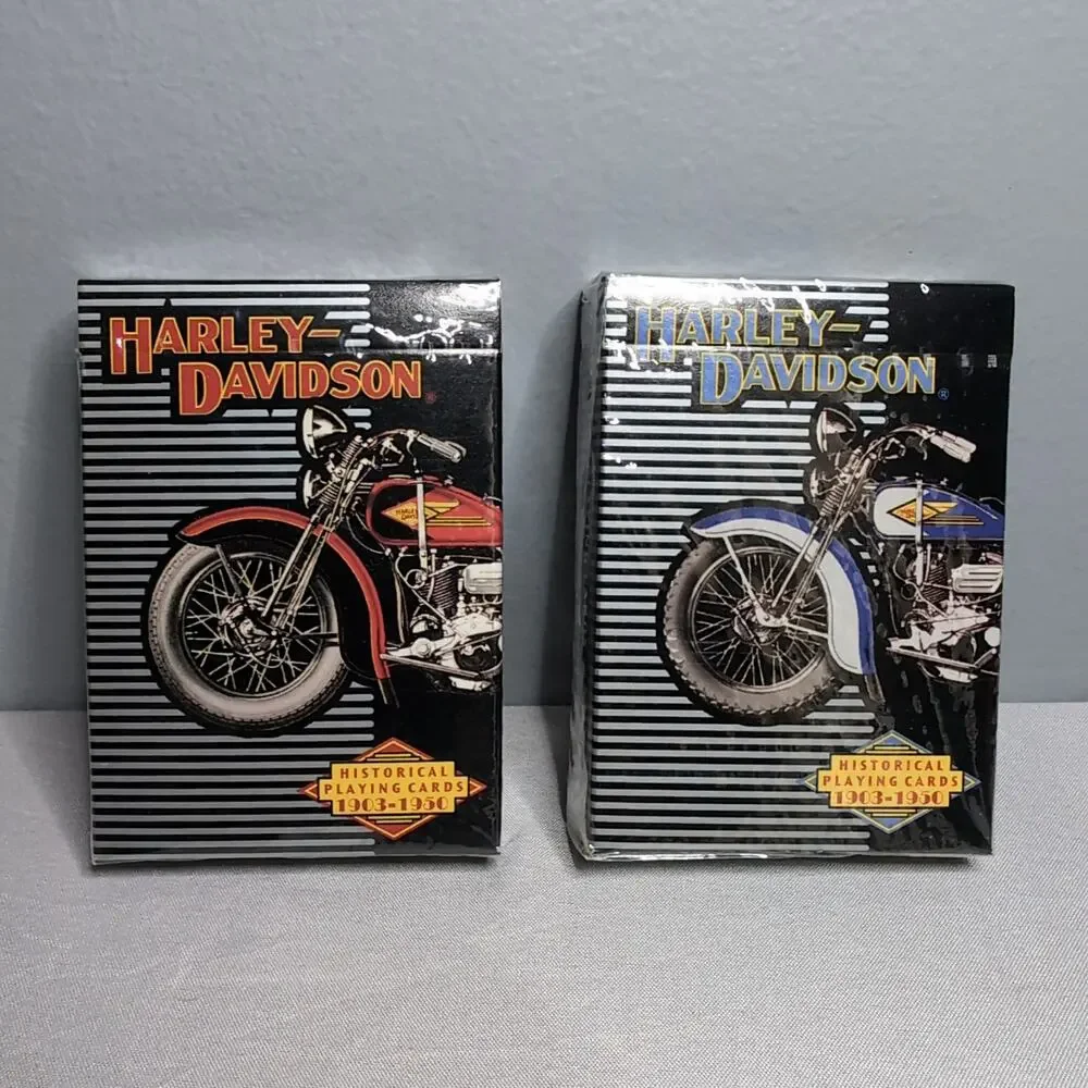 Lot of 3‎ Collectable Vintage Harley Davidson Playing Cards and Tins New Sealed